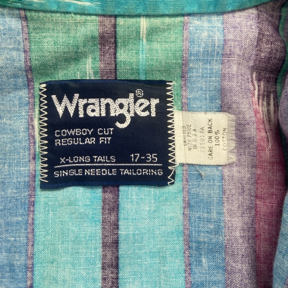 Vintage Wrangler Shirt Mens XL Aztec Navajo Brushpopper Western Cowboy 90s - Picture 3 of 6